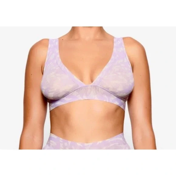 NWT SKIMS Summer Mesh Plunge Bralette Color lilac swirl Size XXS - Picture 1 of 8
